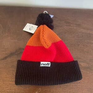 Neff Snappy Beanie- Black / Red / Orange
